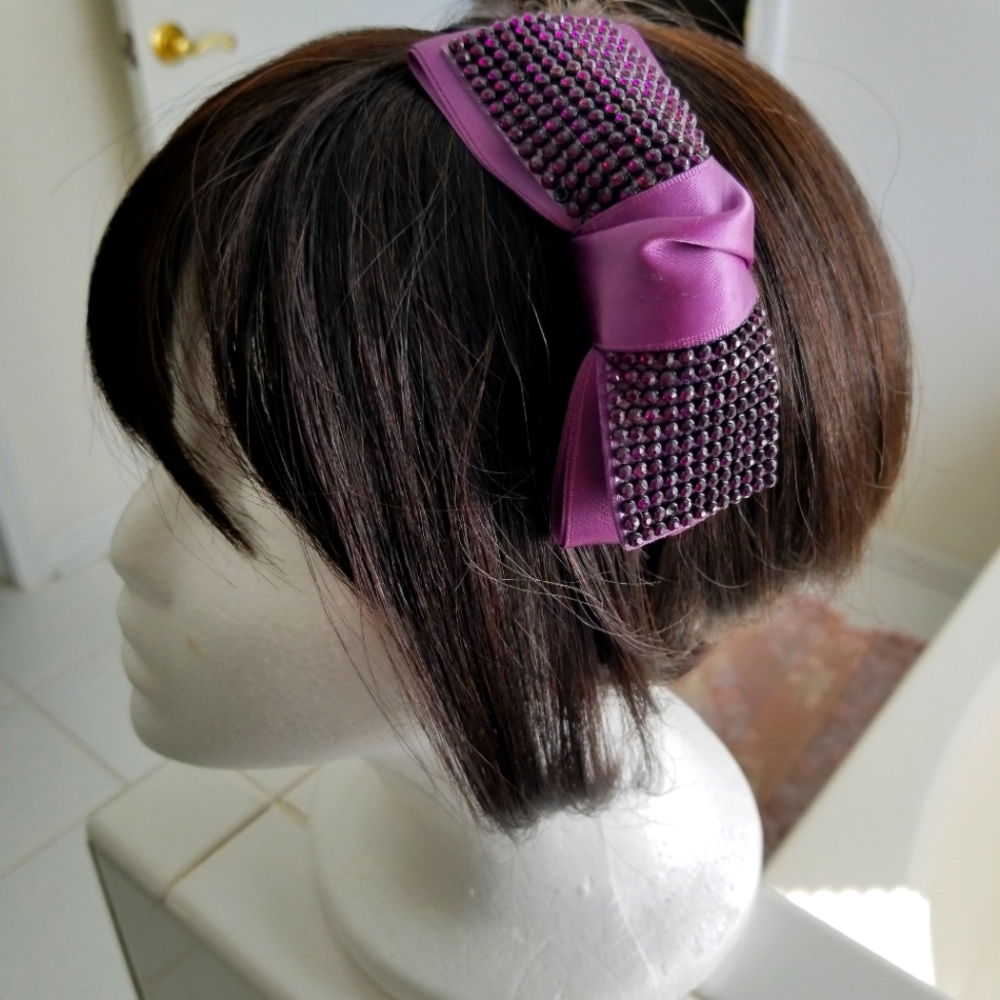 NWOT Purple Crystal Bow Headband